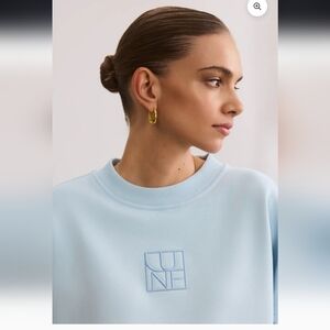 New Lune Active Sweatshirt Ice Blue Crew S